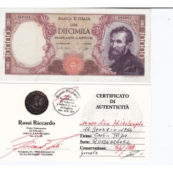 10000 LIRE MICHELANGELO  14 GENNAIO 1964 